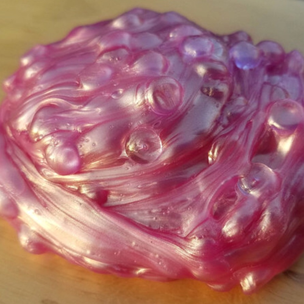 Metallic pink fishbowl slime